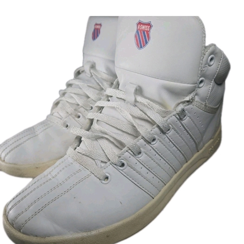 Women K Swiss Sneaker size 7 Wht Walk Run Train Y2k Boho Barbie[6A